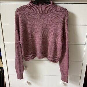 💜 AEROPOSTALE WOMENS SIZE SMALL PURPLE MOCK NECK CROPPED SWEATER